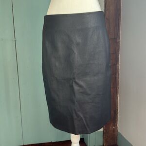 Diane von Furstenberg Black Leather Skirt